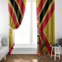 Custom Papua New Guinea Rugby Window Curtain Bird of Paradise and Hibiscus Polynesian Pattern Yellow Color LT03 - Polynesian Pride