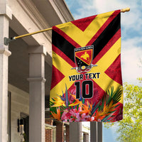 Custom Papua New Guinea Rugby Garden Flag Bird of Paradise and Hibiscus Polynesian Pattern Red Color LT03 House Flag Red - Polynesian Pride