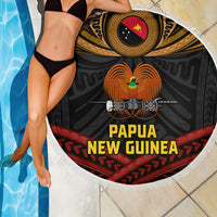 Papua New Guinea Bird-of-Paradise Beach Blanket Coat of Arms and Tribal Patterns LT03 - Polynesian Pride