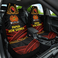 Papua New Guinea Bird-of-Paradise Car Seat Cover Coat of Arms and Tribal Patterns LT03 One Size Black - Polynesian Pride