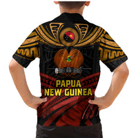 Papua New Guinea Bird-of-Paradise Family Matching Mermaid Dress and Hawaiian Shirt Coat of Arms and Tribal Patterns LT03 - Polynesian Pride