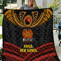 Papua New Guinea Bird-of-Paradise Quilt Coat of Arms and Tribal Patterns LT03 Black - Polynesian Pride