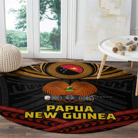Papua New Guinea Bird-of-Paradise Round Carpet Coat of Arms and Tribal Patterns LT03 - Polynesian Pride