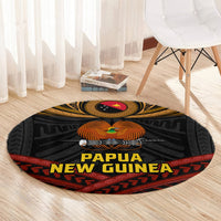 Papua New Guinea Bird-of-Paradise Round Carpet Coat of Arms and Tribal Patterns LT03 - Polynesian Pride