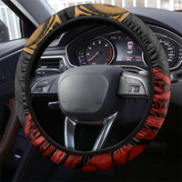 Papua New Guinea Bird-of-Paradise Steering Wheel Cover Coat of Arms and Tribal Patterns LT03 - Polynesian Pride