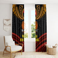 Papua New Guinea Bird-of-Paradise Window Curtain Coat of Arms and Tribal Patterns LT03 - Polynesian Pride