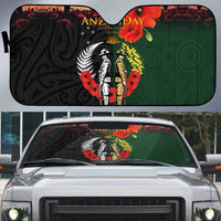 New Zealand and Australia ANZAC Day Auto Sun Shade Lest We Forget Indigenous and Maori Pattern