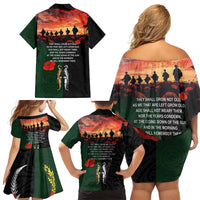New Zealand and Australia ANZAC Day Family Matching Off Shoulder Short Dress and Hawaiian Shirt Lest We Forget Indigenous and Maori Pattern LT03 - Polynesian Pride