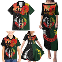 New Zealand and Australia ANZAC Day Family Matching Puletasi and Hawaiian Shirt Lest We Forget Indigenous and Maori Pattern LT03 - Polynesian Pride