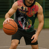 New Zealand and Australia ANZAC Day Sleeveless Hoodie Lest We Forget Indigenous and Maori Pattern LT03 - Polynesian Pride