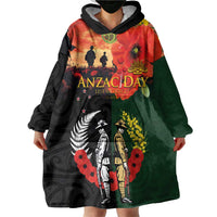 New Zealand and Australia ANZAC Day Wearable Blanket Hoodie Lest We Forget Indigenous and Maori Pattern LT03 - Polynesian Pride
