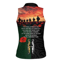 New Zealand and Australia ANZAC Day Women Sleeveless Polo Shirt Lest We Forget Indigenous and Maori Pattern LT03 - Polynesian Pride