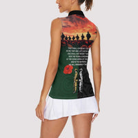 New Zealand and Australia ANZAC Day Women Sleeveless Polo Shirt Lest We Forget Indigenous and Maori Pattern LT03 - Polynesian Pride