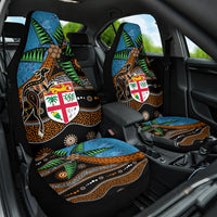Fiji and Australia Car Seat Cover Fijian and Aboriginal mix Culture LT03 One Size Blue - Polynesian Pride