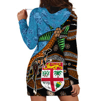 Fiji and Australia Hoodie Dress Fijian and Aboriginal mix Culture LT03 - Polynesian Pride
