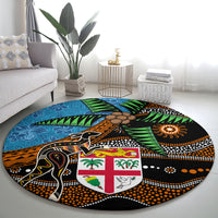 Fiji and Australia Round Carpet Fijian and Aboriginal mix Culture