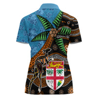 Fiji and Australia Women Polo Shirt Fijian and Aboriginal mix Culture LT03 - Polynesian Pride