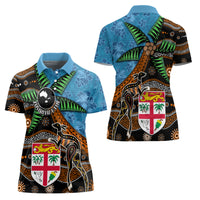 Fiji and Australia Women Polo Shirt Fijian and Aboriginal mix Culture LT03 - Polynesian Pride