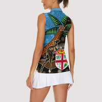 Fiji and Australia Women Sleeveless Polo Shirt Fijian and Aboriginal mix Culture LT03 - Polynesian Pride