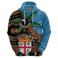 Fiji and Australia Zip Hoodie Fijian and Aboriginal mix Culture LT03 - Polynesian Pride
