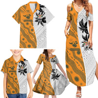 Custom Fiji and Australia Rugby Family Matching Summer Maxi Dress and Hawaiian Shirt Tapa Mix Aboriginal Pattern Half Style LT03 - Polynesian Pride