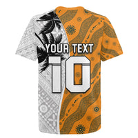 Custom Fiji and Australia Rugby Rugby Jersey Tapa Mix Aboriginal Pattern Half Style LT03 - Polynesian Pride