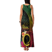 Vanuatu Independence Day Family Matching Tank Maxi Dress and Hawaiian Shirt Sand Drawing Melanesian Vibes LT03 - Polynesian Pride