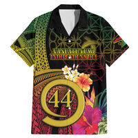 Vanuatu Selebretem 44th Indipendens Dei Family Matching Mermaid Dress and Hawaiian Shirt Sand Drawing Melanesian Vibes LT03 Dad's Shirt - Short Sleeve Black - Polynesian Pride