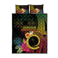 Vanuatu Selebretem 44th Indipendens Dei Quilt Bed Set Sand Drawing Melanesian Vibes
