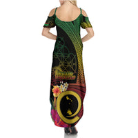 Vanuatu Shefa Day Family Matching Summer Maxi Dress and Hawaiian Shirt Sand Drawing Melanesian LT03 - Polynesian Pride