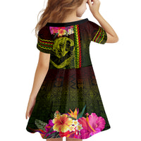 Hawaiian Reggae Music Family Matching Summer Maxi Dress and Hawaiian Shirt Jamaica Singer Tribal Polynesian and Hibiscus LT03 - Polynesian Pride