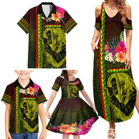 Hawaiian Reggae Music Family Matching Summer Maxi Dress and Hawaiian Shirt Jamaica Singer Tribal Polynesian and Hibiscus LT03 - Polynesian Pride