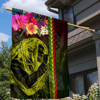 Hawaiian Reggae Music Garden Flag Jamaica Singer Tribal Polynesian and Hibiscus LT03 - Polynesian Pride