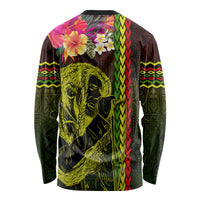 Hawaiian Reggae Music Long Sleeve Shirt Jamaica Singer Tribal Polynesian and Hibiscus LT03 - Polynesian Pride