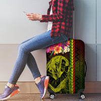 Hawaiian Reggae Music Luggage Cover Jamaica Singer Tribal Polynesian and Hibiscus LT03 - Polynesian Pride