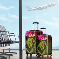 Hawaiian Reggae Music Luggage Cover Jamaica Singer Tribal Polynesian and Hibiscus LT03 - Polynesian Pride