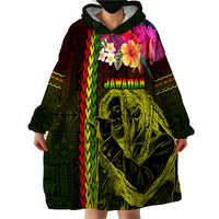 Hawaiian Reggae Music Wearable Blanket Hoodie Jamaica Singer Tribal Polynesian and Hibiscus LT03 - Polynesian Pride
