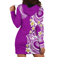 Aloha Polynesian Plumeria Flower Hoodie Dress Purple Color LT03 - Polynesian Pride