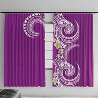 Aloha Polynesian Plumeria Flower Window Curtain Purple Color