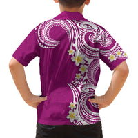 Aloha Polynesian Plumeria Flower Family Matching Puletasi and Hawaiian Shirt Pink Color LT03 - Polynesian Pride