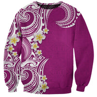 Aloha Polynesian Plumeria Flower Sweatshirt Pink Color