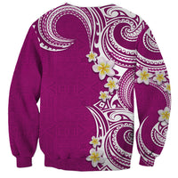 Aloha Polynesian Plumeria Flower Sweatshirt Pink Color
