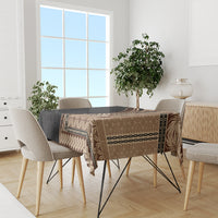 Samoa Siapo Motif and Tapa Pattern Half Style Tablecloth Beige Color
