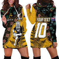 Custom New Zealand and Australia Rugby Hoodie Dress Maori Warrior With Aboriginal Version LT03 - Polynesian Pride
