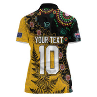 Custom New Zealand and Australia Rugby Women Polo Shirt Maori Warrior With Aboriginal Version LT03 - Polynesian Pride