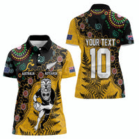 Custom New Zealand and Australia Rugby Women Polo Shirt Maori Warrior With Aboriginal Version LT03 - Polynesian Pride