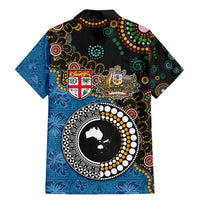 Fiji Palm Tree and Australia Kangaroo Family Matching Mermaid Dress and Hawaiian Shirt Aboriginal Mix Tapa Pattern LT03 - Polynesian Pride