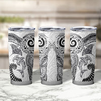 Aotearoa Maori Sea Animals Tribal Tumbler Cup Manta Ray and Shark Moko Pattern White Color LT03 - Polynesian Pride