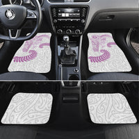 Aotearoa Maori Sea Animals Tribal Car Mats Manta Ray and Shark Moko Pattern Pink Color