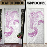 Aotearoa Maori Sea Animals Tribal Door Cover Manta Ray and Shark Moko Pattern Pink Color LT03 - Polynesian Pride
